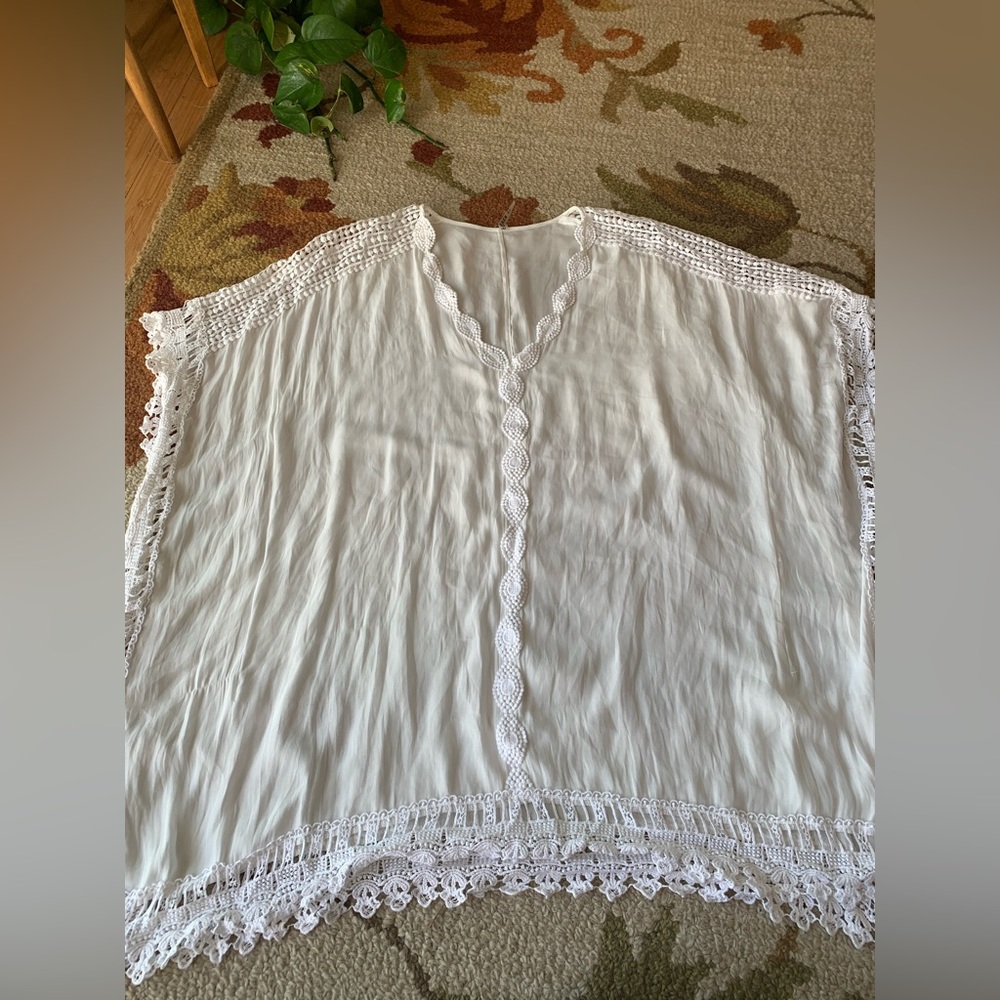 white swim coverup one size crochet